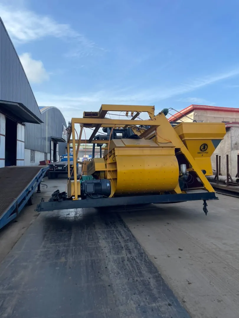 Shengya JS1000 concrete mixer being installed in Nigeria