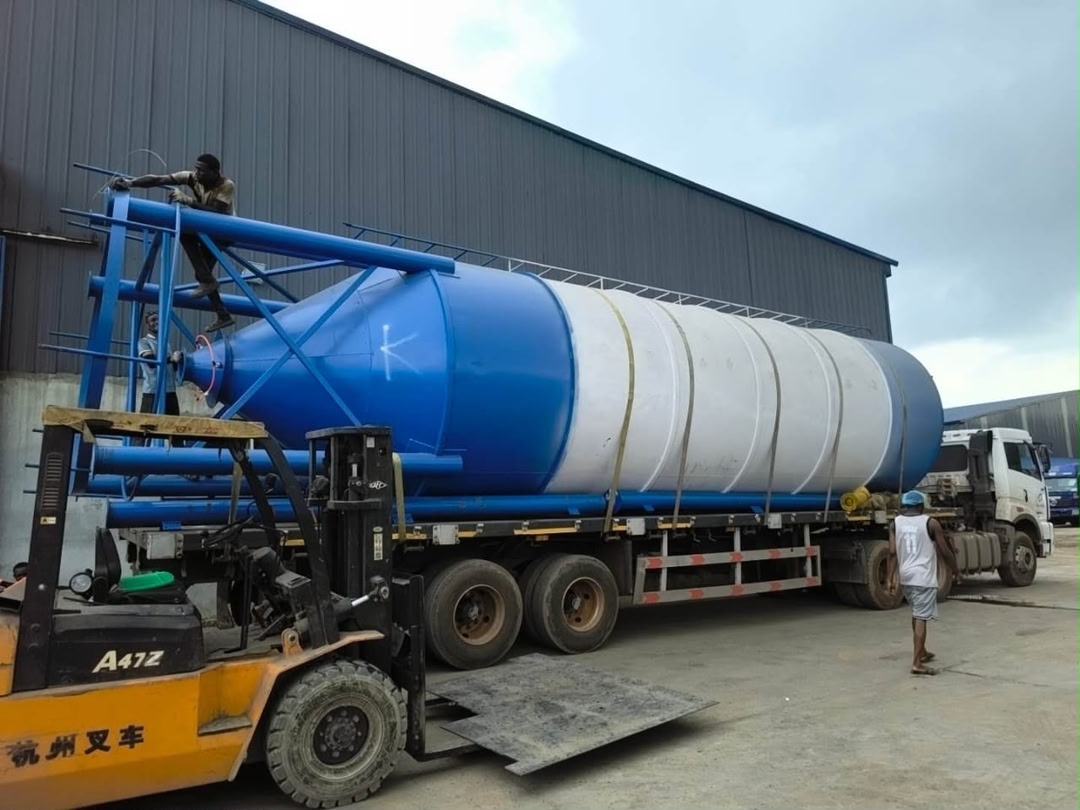 Shengya engineer commissioning concrete batching plant Nigeria